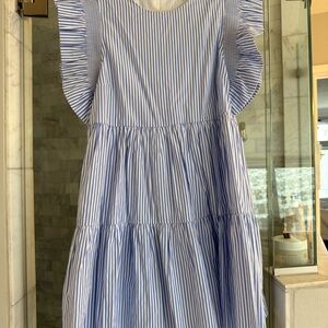 English Factory Blue Striped Mini Dress